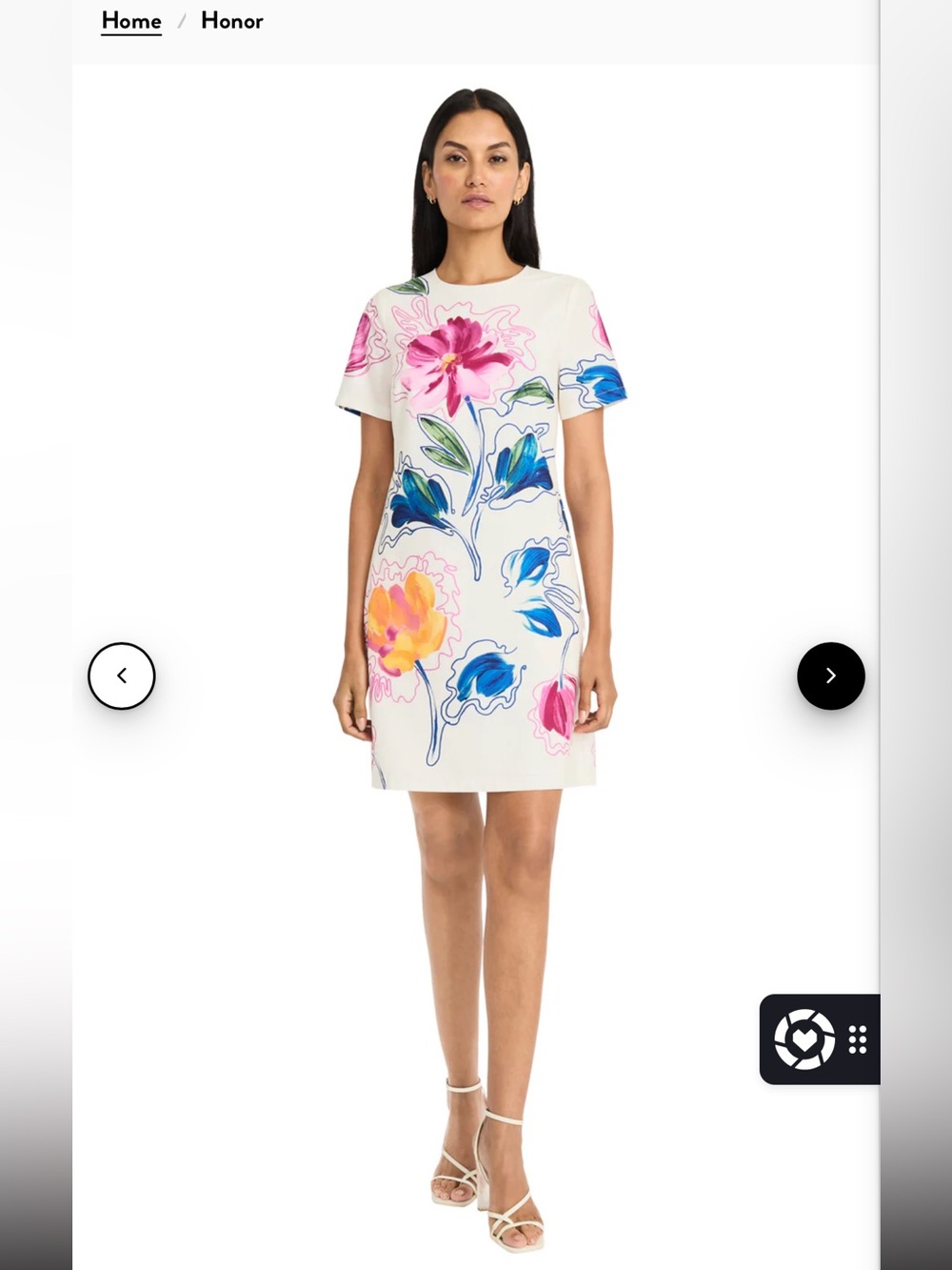 Maggy London Honor White Mini Dress with Multicolor Floral Print - NWT - Picture 2 of 13